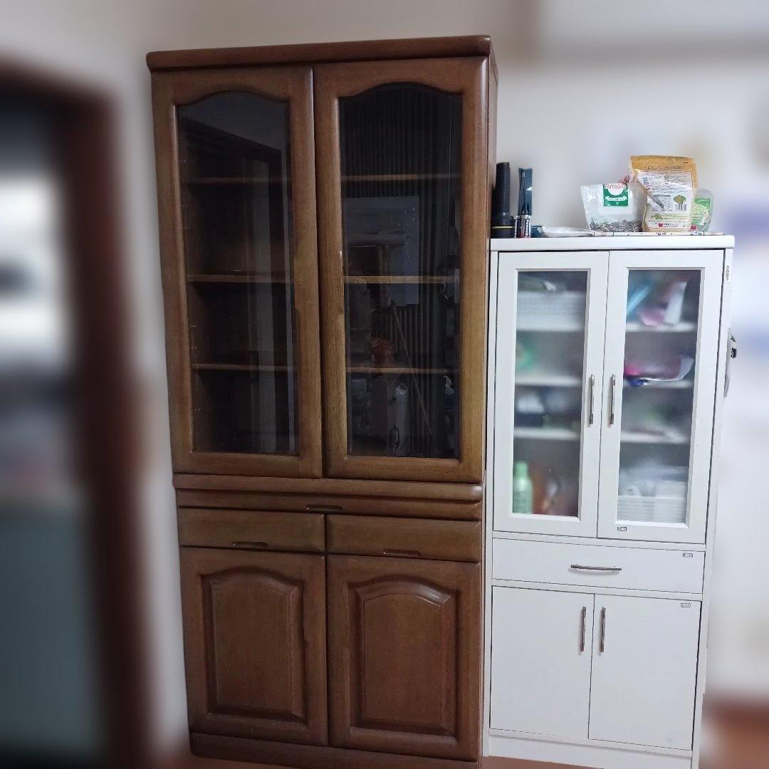 アンティーク レトロ 古家具 茶棚 食器棚 引き戸