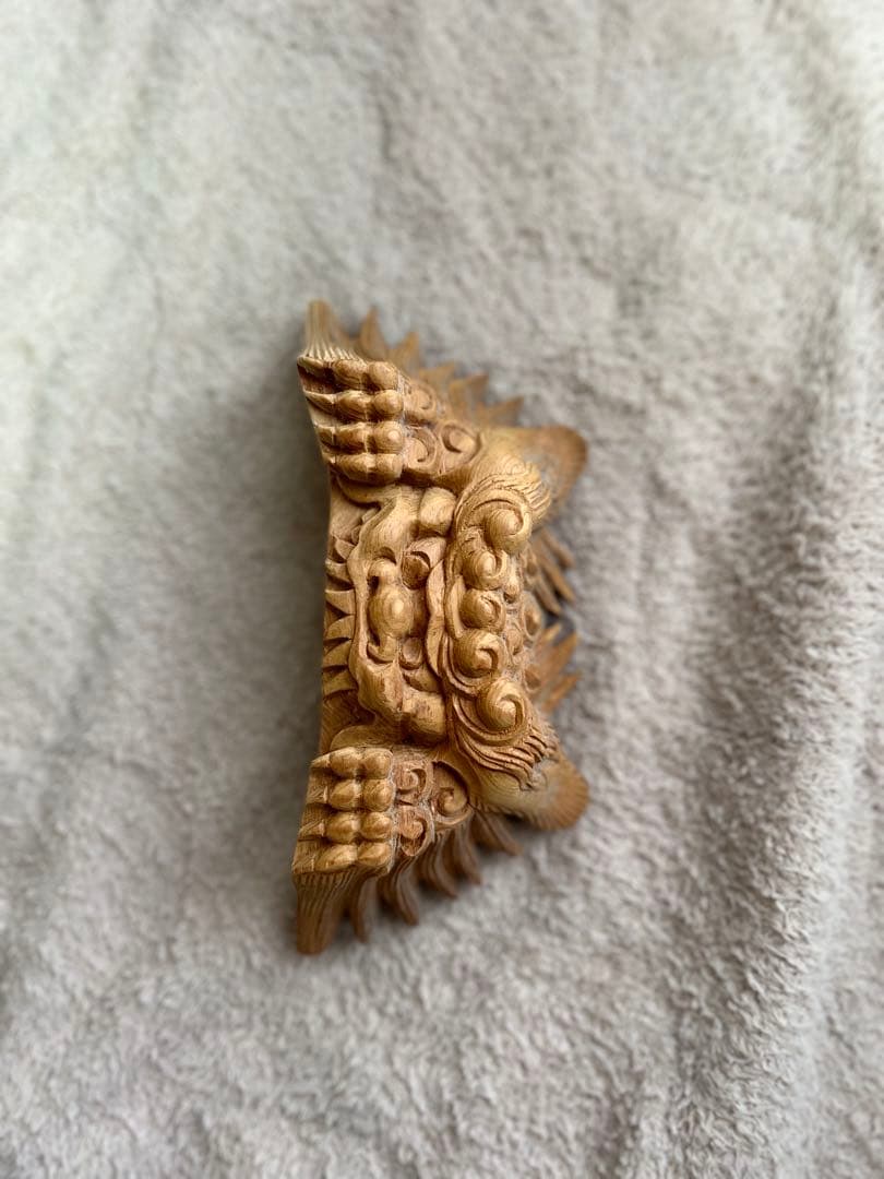 【木彫　獅噛】だんじり　鬼板 獅噛 魔除け　社寺彫刻　宮彫り　山車　悪疫を噛み砕