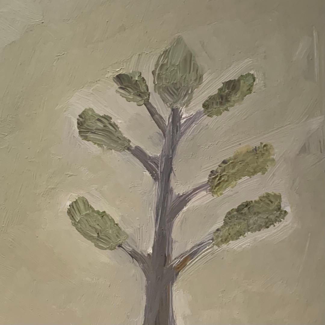 油彩 油絵 額装「木 No.7」oil on board 現代美術 絵