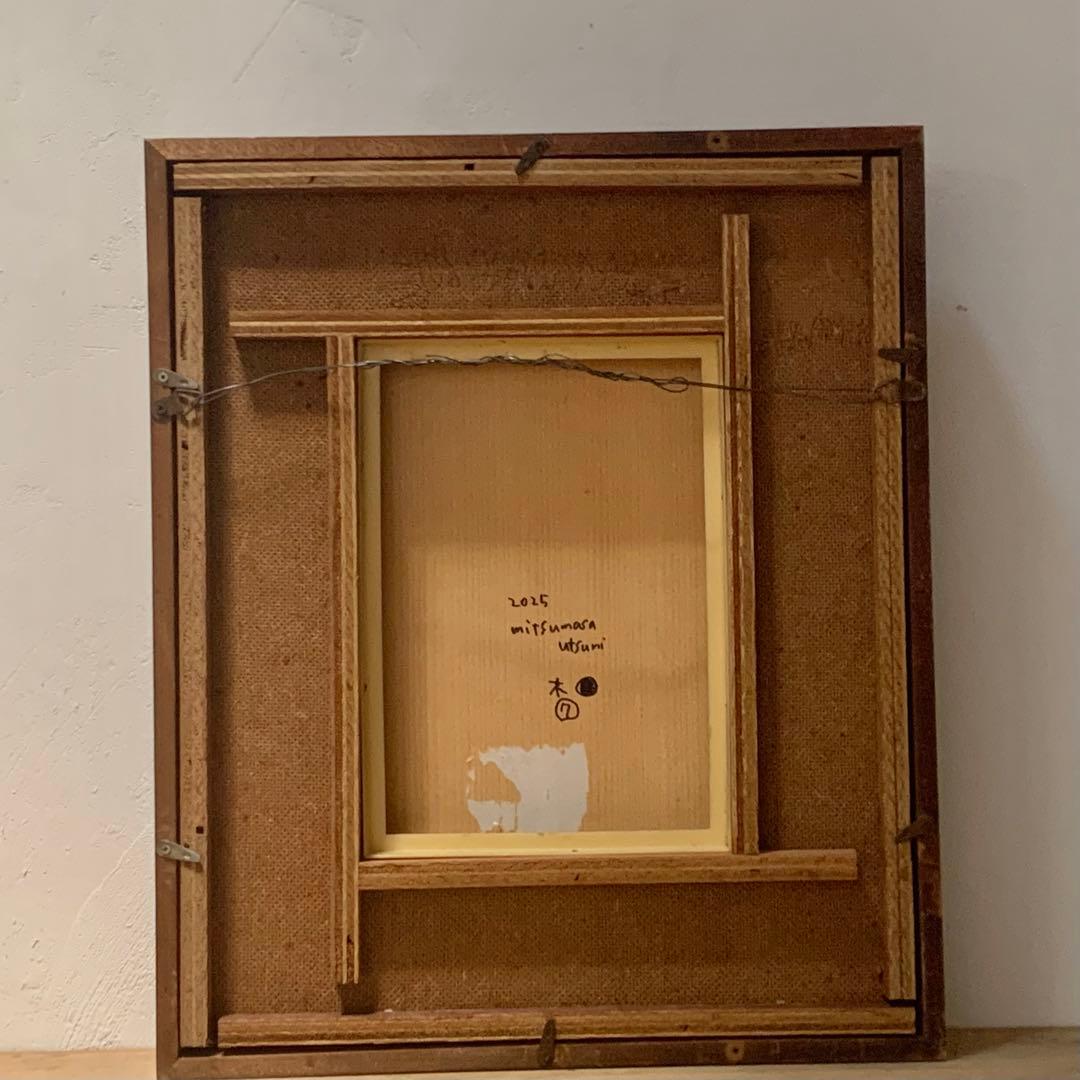 油彩 油絵 額装「木 No.7」oil on board 現代美術 絵