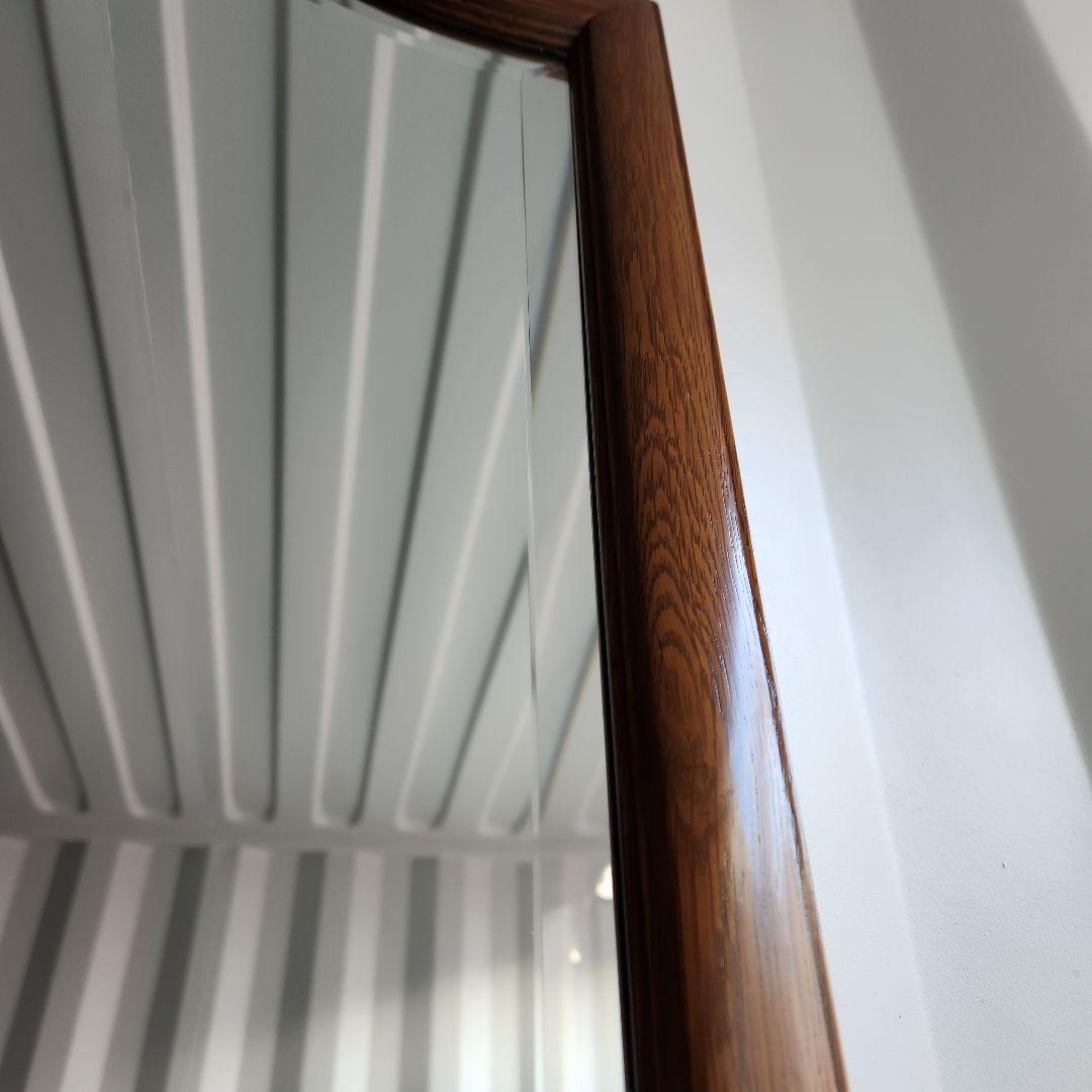 美品 ヴィンテージ　木製フレーム　ウォールミラー 壁掛け鏡 天然木 鏡