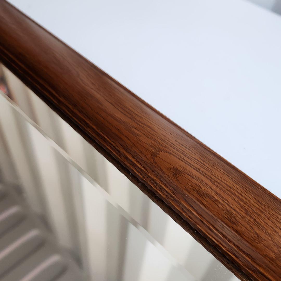 美品 ヴィンテージ　木製フレーム　ウォールミラー 壁掛け鏡 天然木 鏡