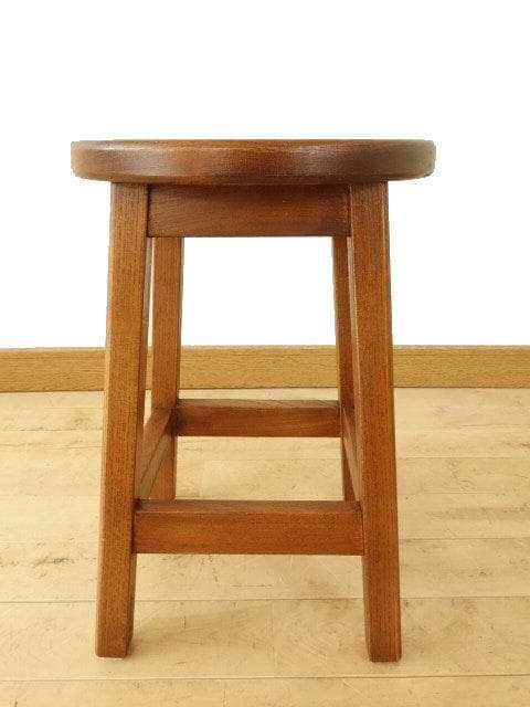 北海道手作り家具　ケヤキ（欅）材　スツールＢ　座面一枚板