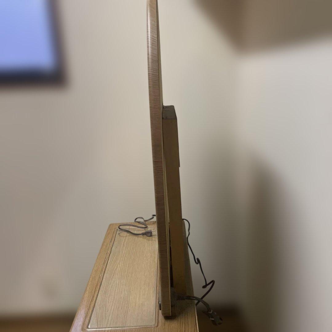 昭和レトロ　木製ドレッサー・鏡台 椅子付き　ナチュラルウッド　さいたま市引取限定