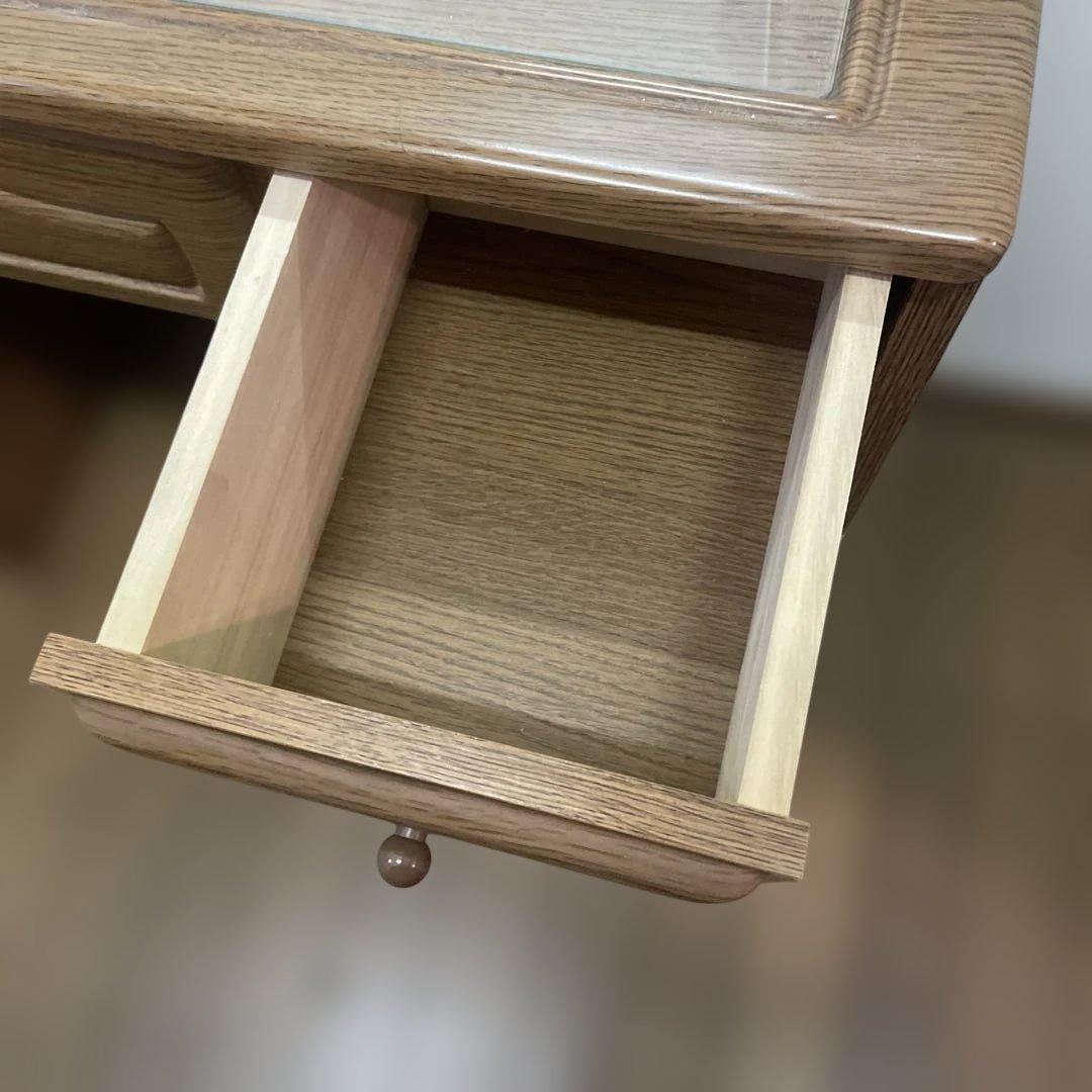 昭和レトロ　木製ドレッサー・鏡台 椅子付き　ナチュラルウッド　さいたま市引取限定