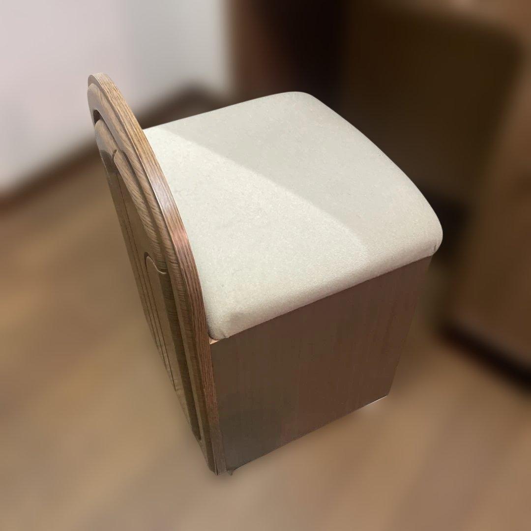 昭和レトロ　木製ドレッサー・鏡台 椅子付き　ナチュラルウッド　さいたま市引取限定