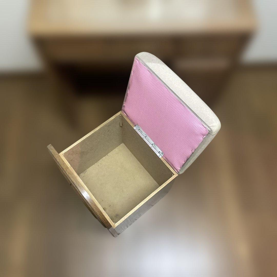 昭和レトロ　木製ドレッサー・鏡台 椅子付き　ナチュラルウッド　さいたま市引取限定