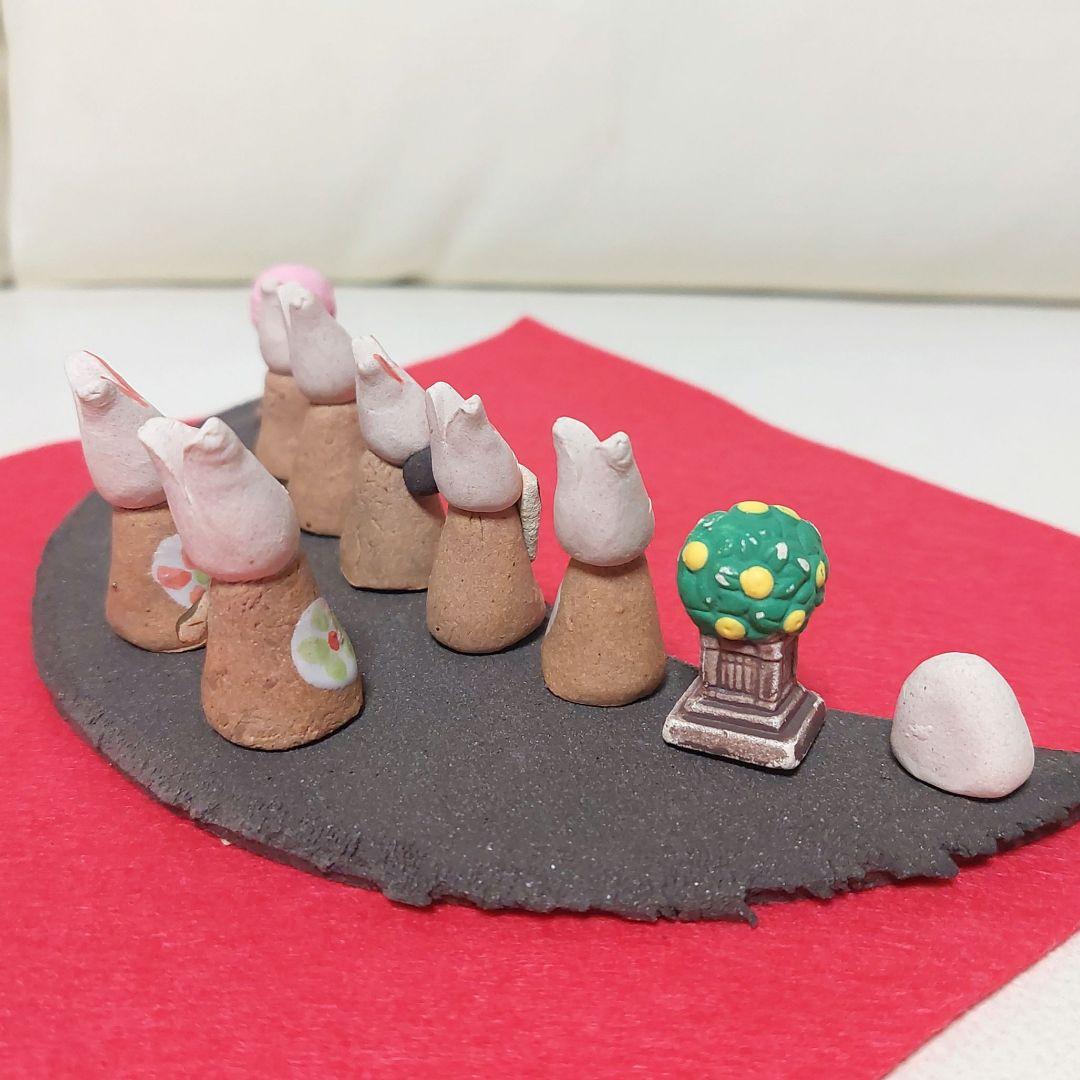 ◇濱田ひろこさん作 うさぎ 雛人形 陶器 創作陶房ひろこ