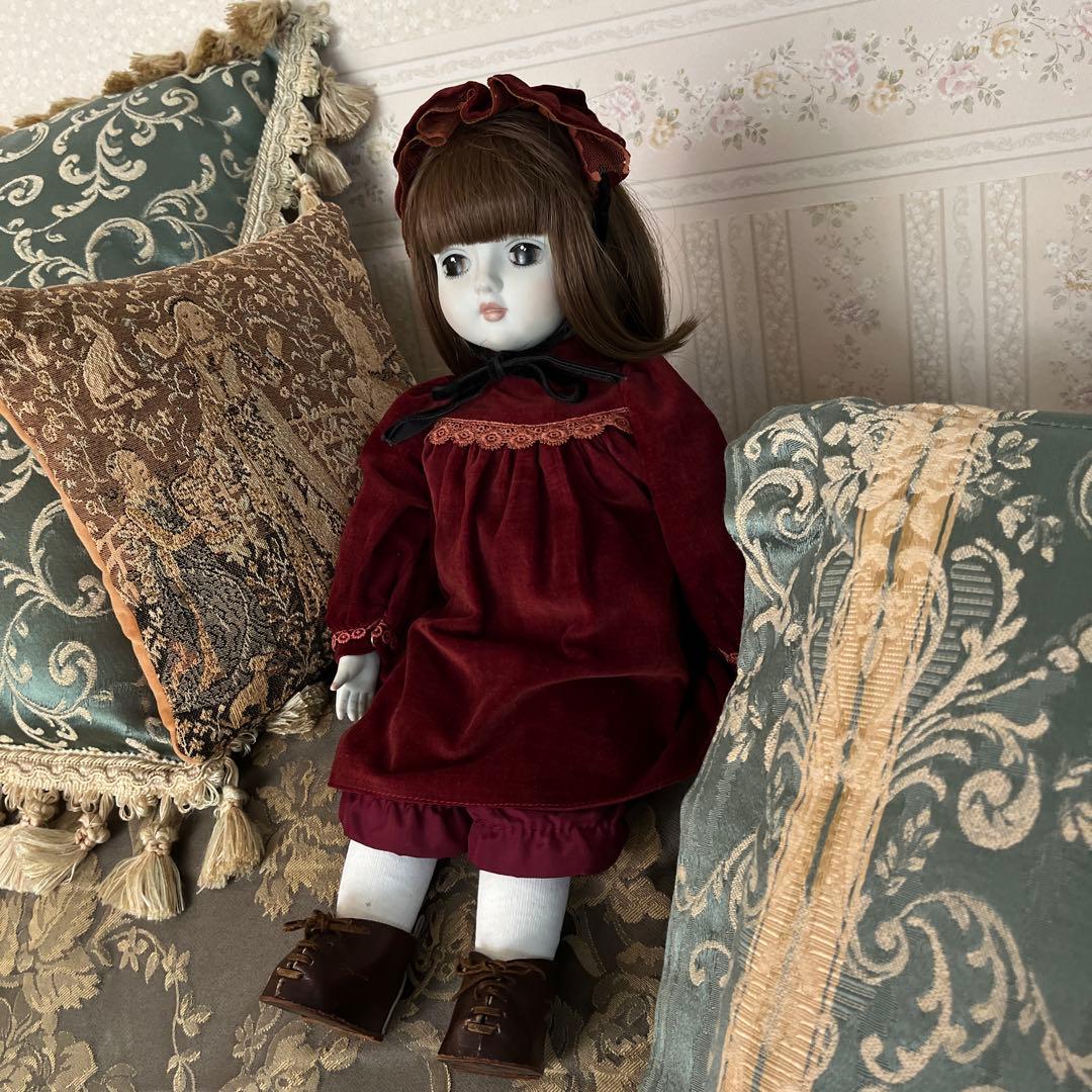 SANKYO三協 ビスクドールオルゴール人形 陶器 昭和アンティーク 日本製