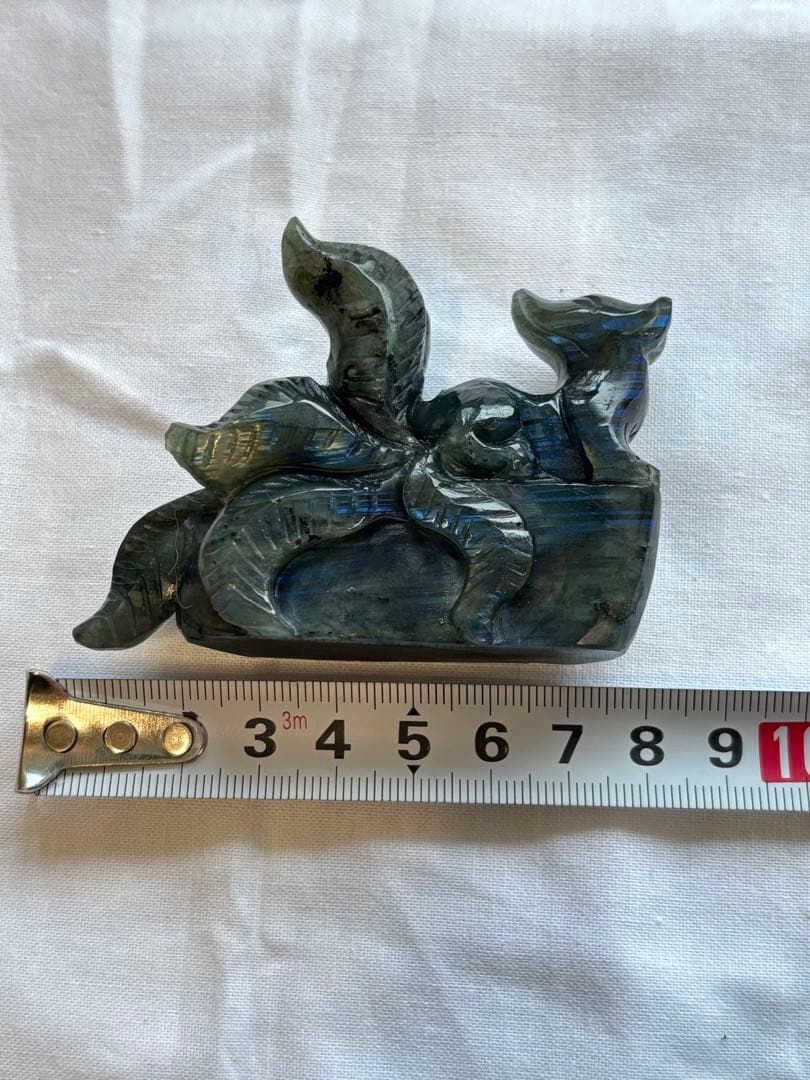 天然石ラブラドライト 九尾 妖精キツネ