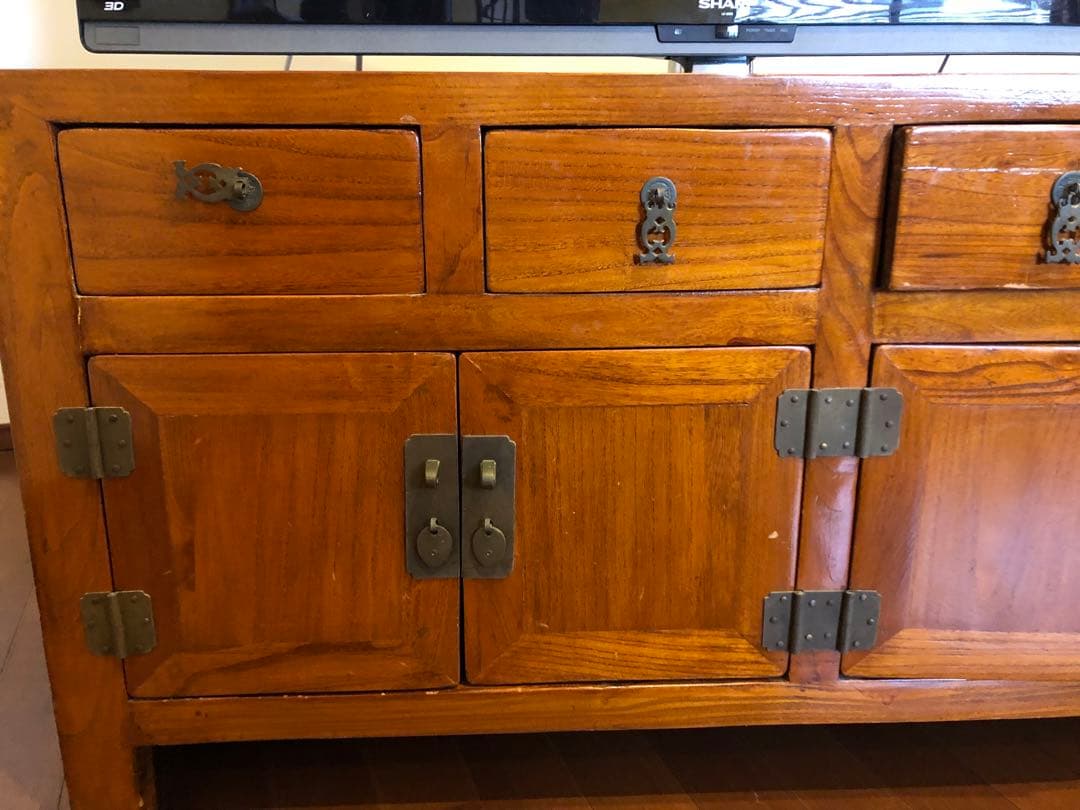 木製アンティーク　収納棚　テレビ台