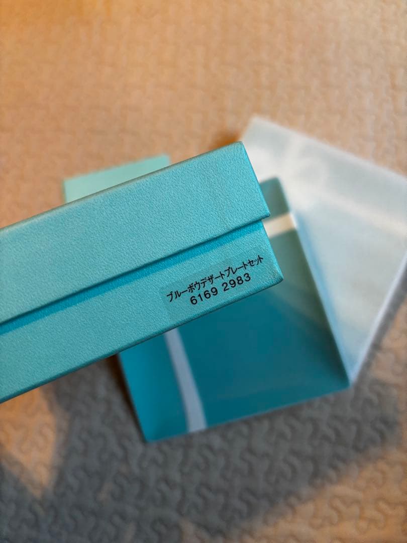 【美品】Tiffany ブルーボウデザートプレート 2枚　ティファニーブルー