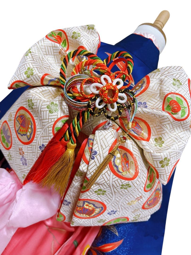 ロイヤルブルー!正絹♡七五三　7歳　女の子　フルセット　一式　青系　ピンク