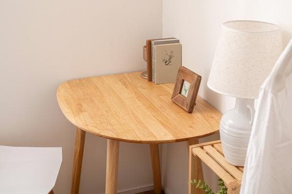 1人用 テーブル 壁寄せ おしゃれ 省スペース 角丸 HOW-001 N02