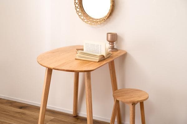 1人用 テーブル 壁寄せ おしゃれ 省スペース 角丸 HOW-001 N02