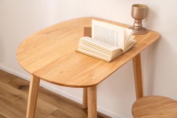 1人用 テーブル 壁寄せ おしゃれ 省スペース 角丸 HOW-001 N02