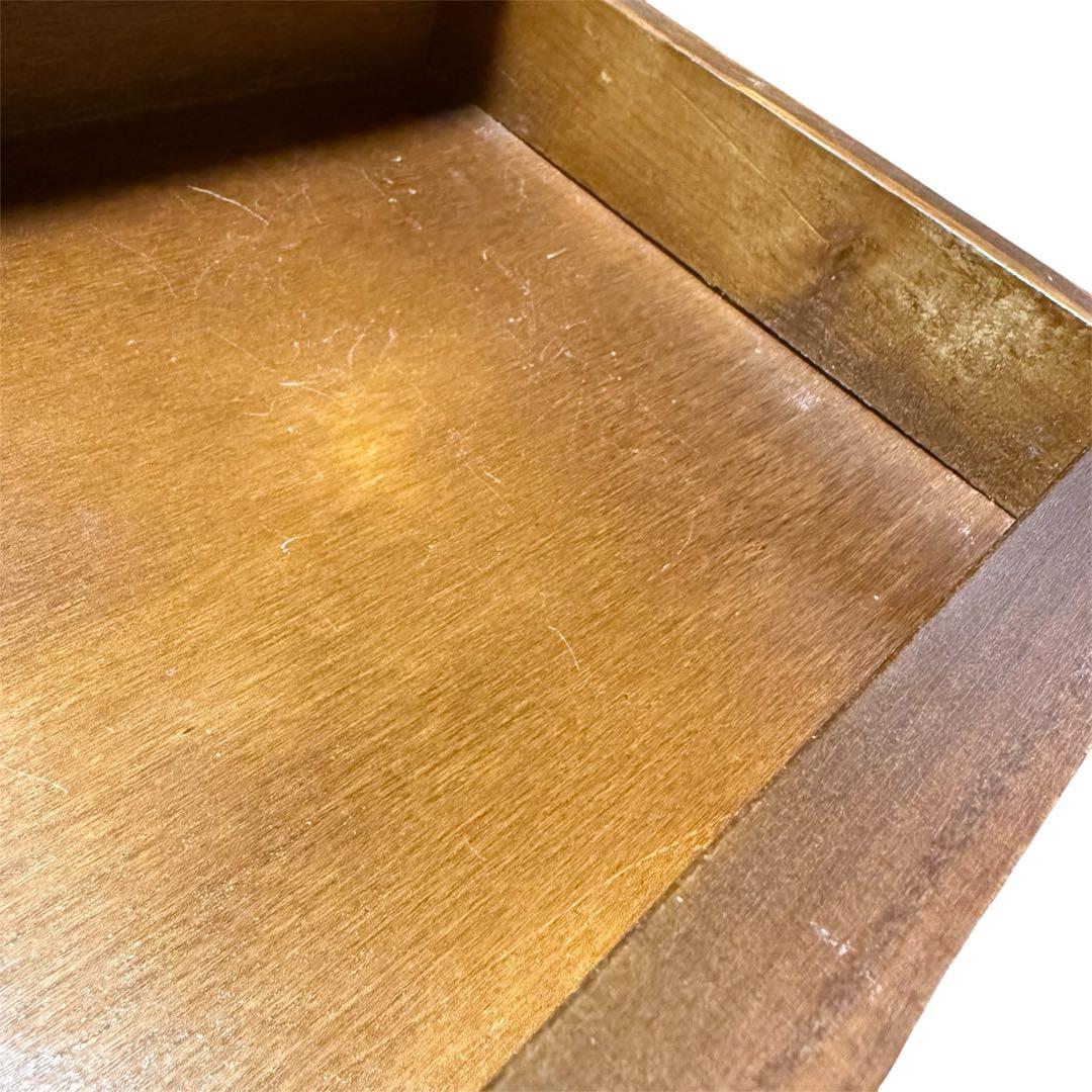 木製 サイドテーブル 引出し付きアンティーク　木製コンソール　猫脚テーブル　花台