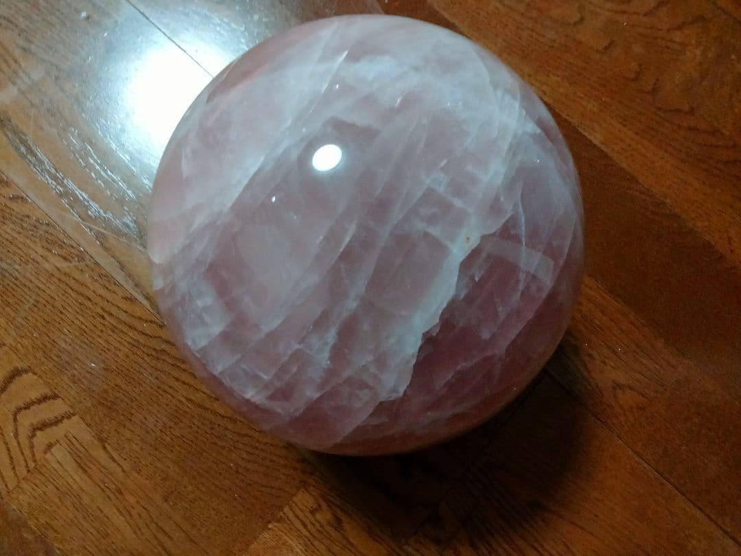 ローズクォーツ 丸玉 紅水晶 パワーストーン 風水 浄化 天然石 置物 台座付
