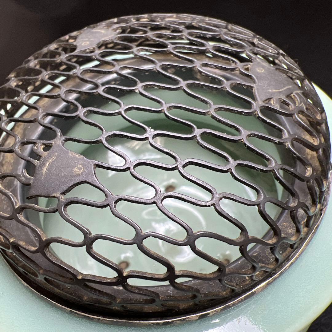 時代 銀火屋青磁香炉 縁外寸約9.5㎝ 東Y8-0106①トヒサエ - 工芸品特別