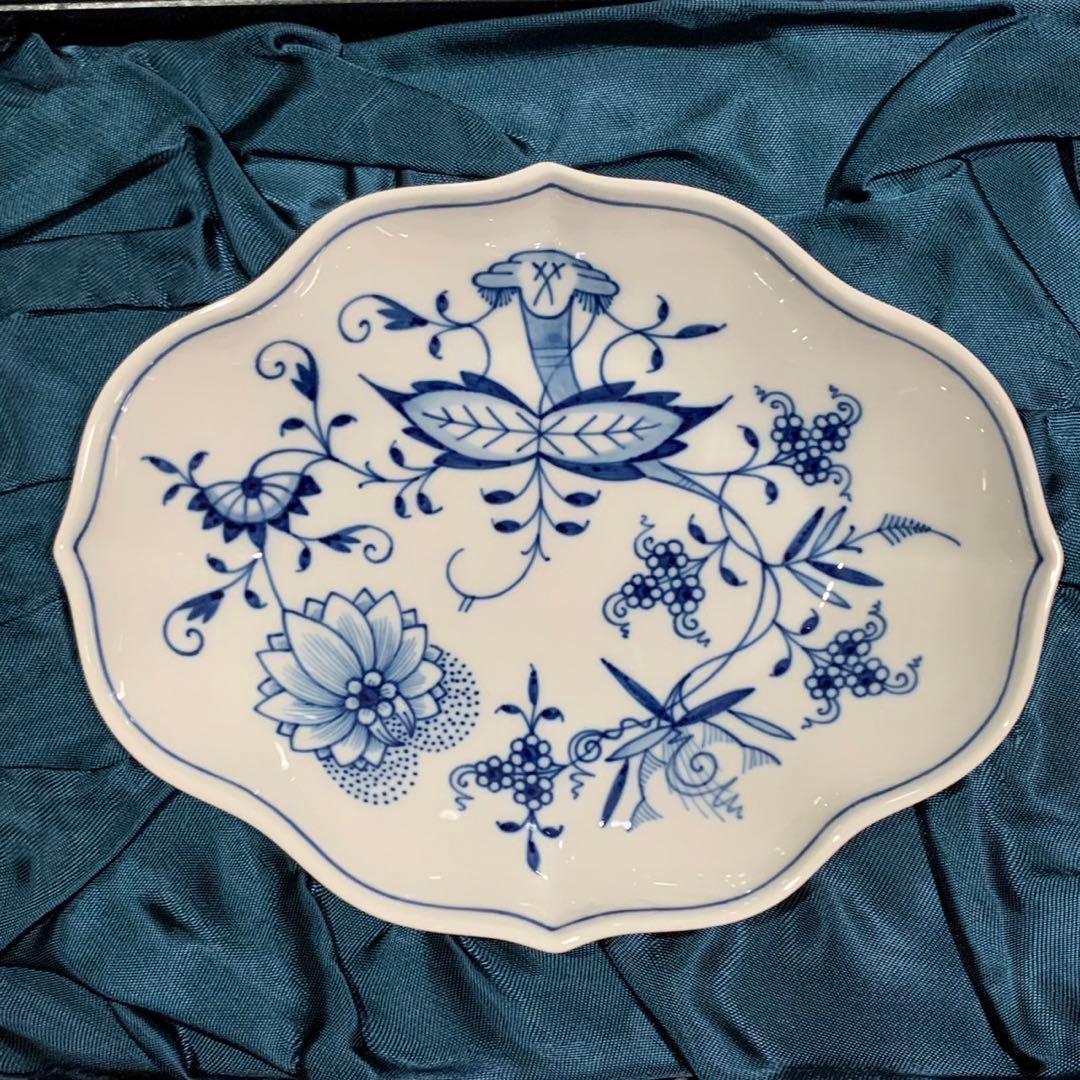 未使用 マイセン ブルーオニオン オーバルディッシュ プレート 2枚