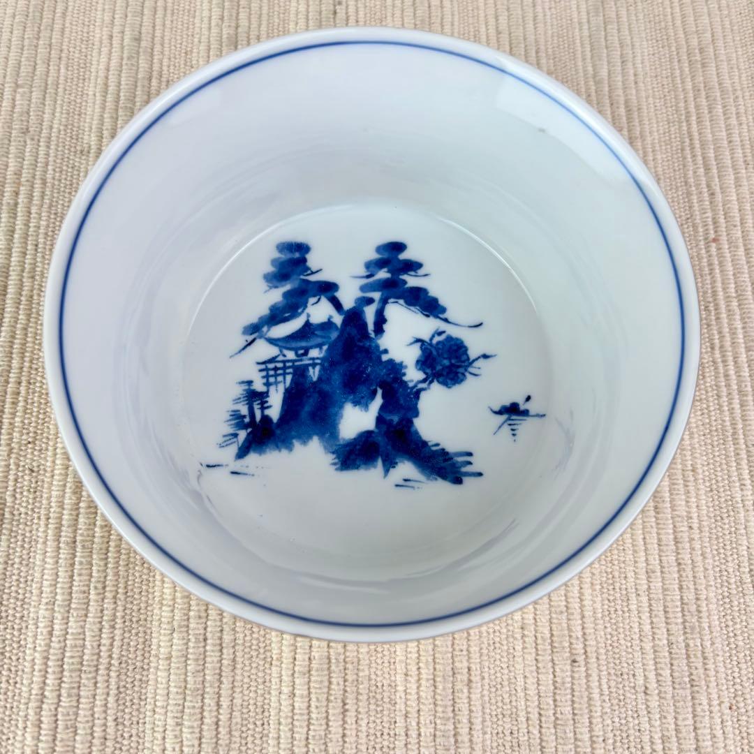 新品未使用】九谷焼 洋山 向付 小鉢 中鉢 金彩 染付 5客 5点 セット 揃