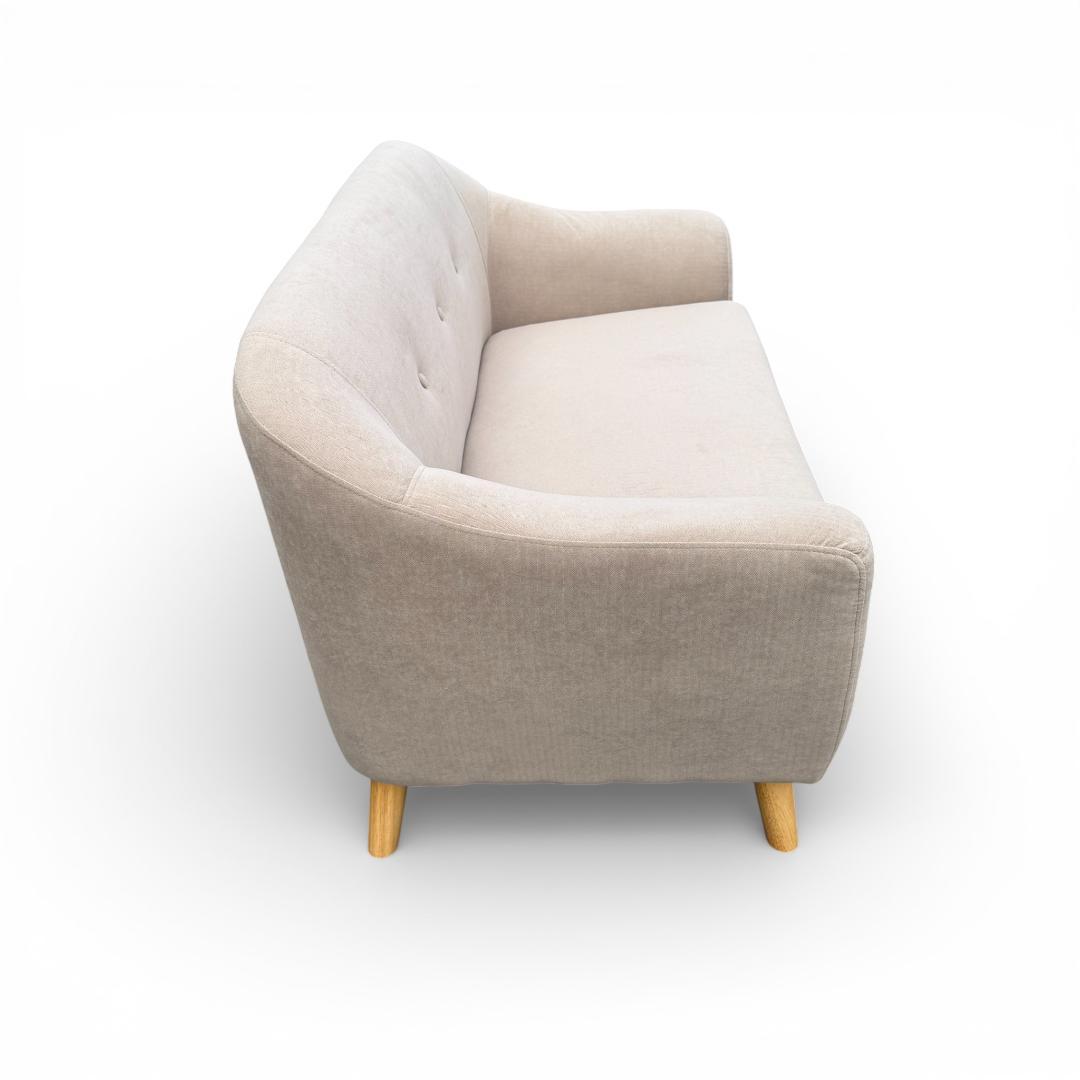 【新品】北欧風 2人掛け コンパクトソファ ベージュ 2WAY ローソファ可能