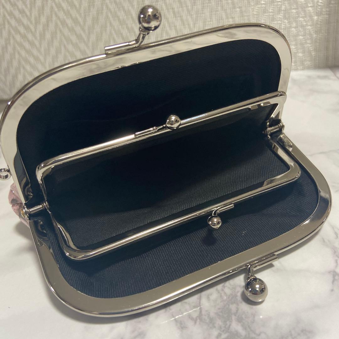 ハンドメイドパイソンの本革親子がま口財布(両面各2段カードポケット付