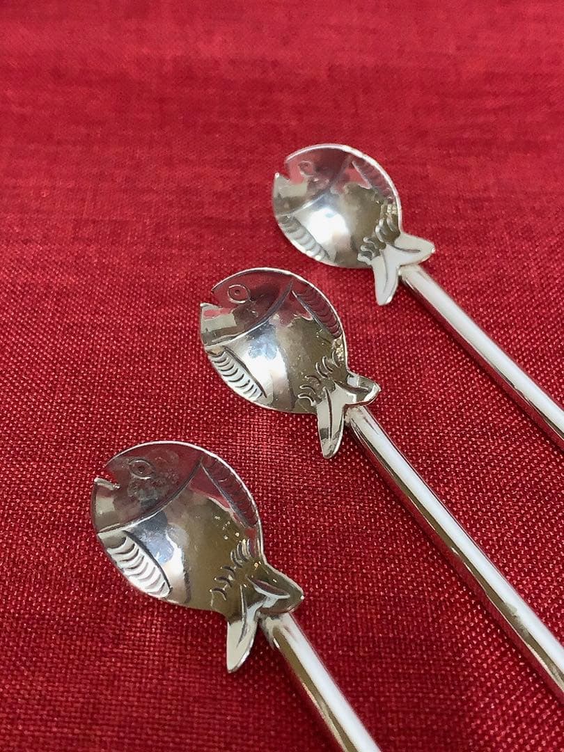 純銀925Sマドラー＋ストロースプーン、ヨーロッパ製メーカー不詳: ヴィンテージ