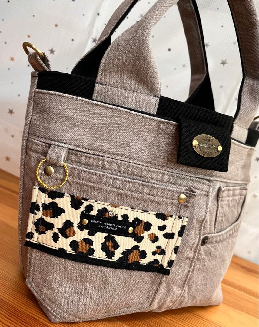 yuベージュリメイクバッグNo.814•No.815☆ハンドバッグポーチ