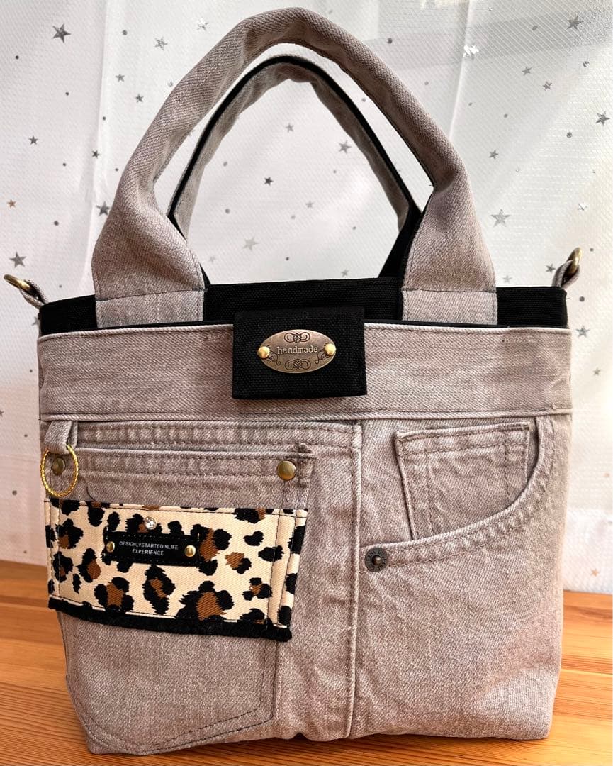 yuベージュリメイクバッグNo.814•No.815☆ハンドバッグポーチ