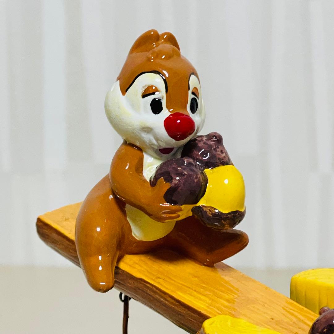 希少レア Sankyo Disney チップとデール オルゴール 陶器製