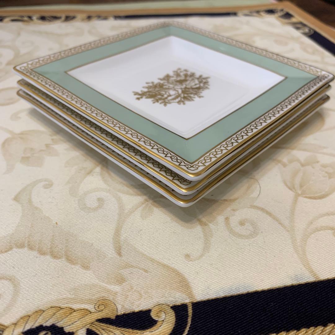 未使用　ウェッジウッド コロンビア　セージグリーン スクエアプレート　トレイ