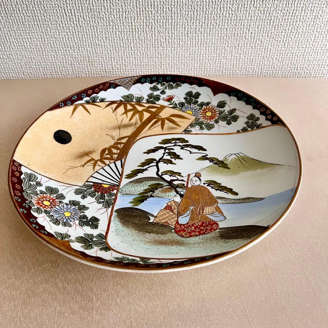 ☆アンティーク 骨董品 時代物 ☆九谷焼 大皿 八寸皿 ディナー皿