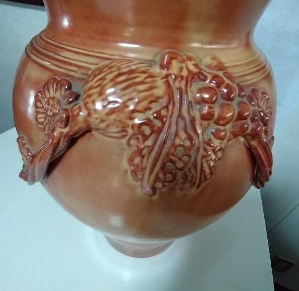 Y 長期保管 雲龍紋 朱泥 花瓶 傘立て 壷 インテリアの通販