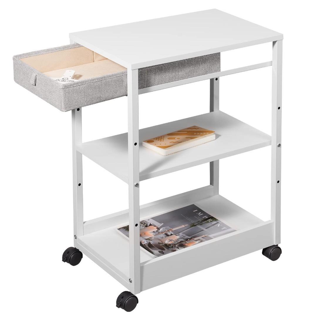 白 引き出し 移動も楽々 パソコンワゴン キャスター ラック