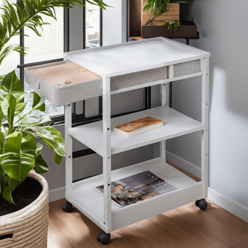 白 引き出し 移動も楽々 パソコンワゴン キャスター ラック