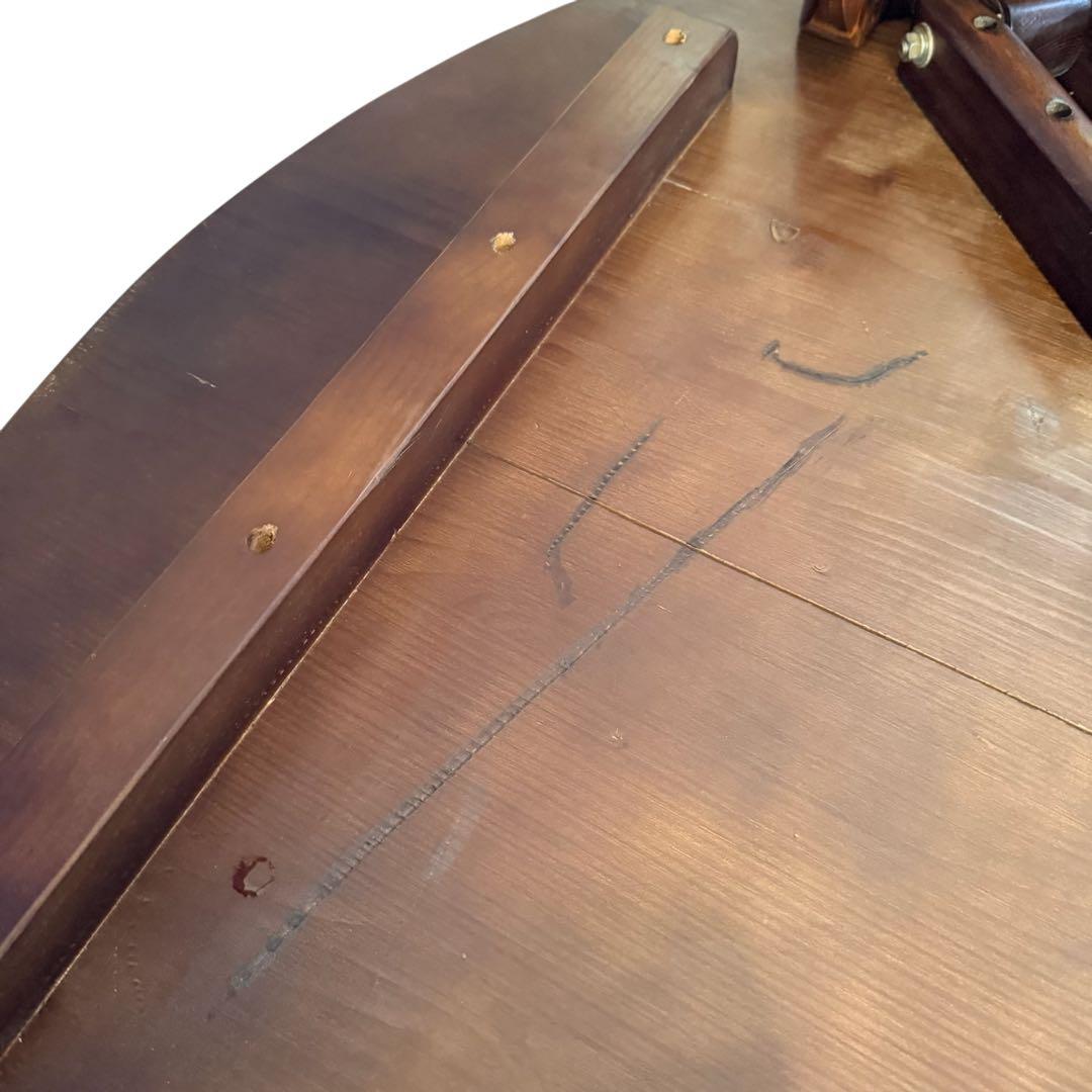 HR845 木目が素敵なレトロ　円卓　ちゃぶ台　125cm　シャビーシック