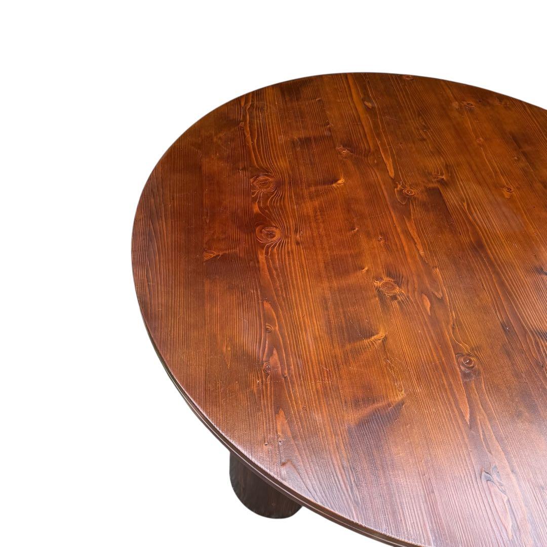 HR845 木目が素敵なレトロ　円卓　ちゃぶ台　125cm　シャビーシック