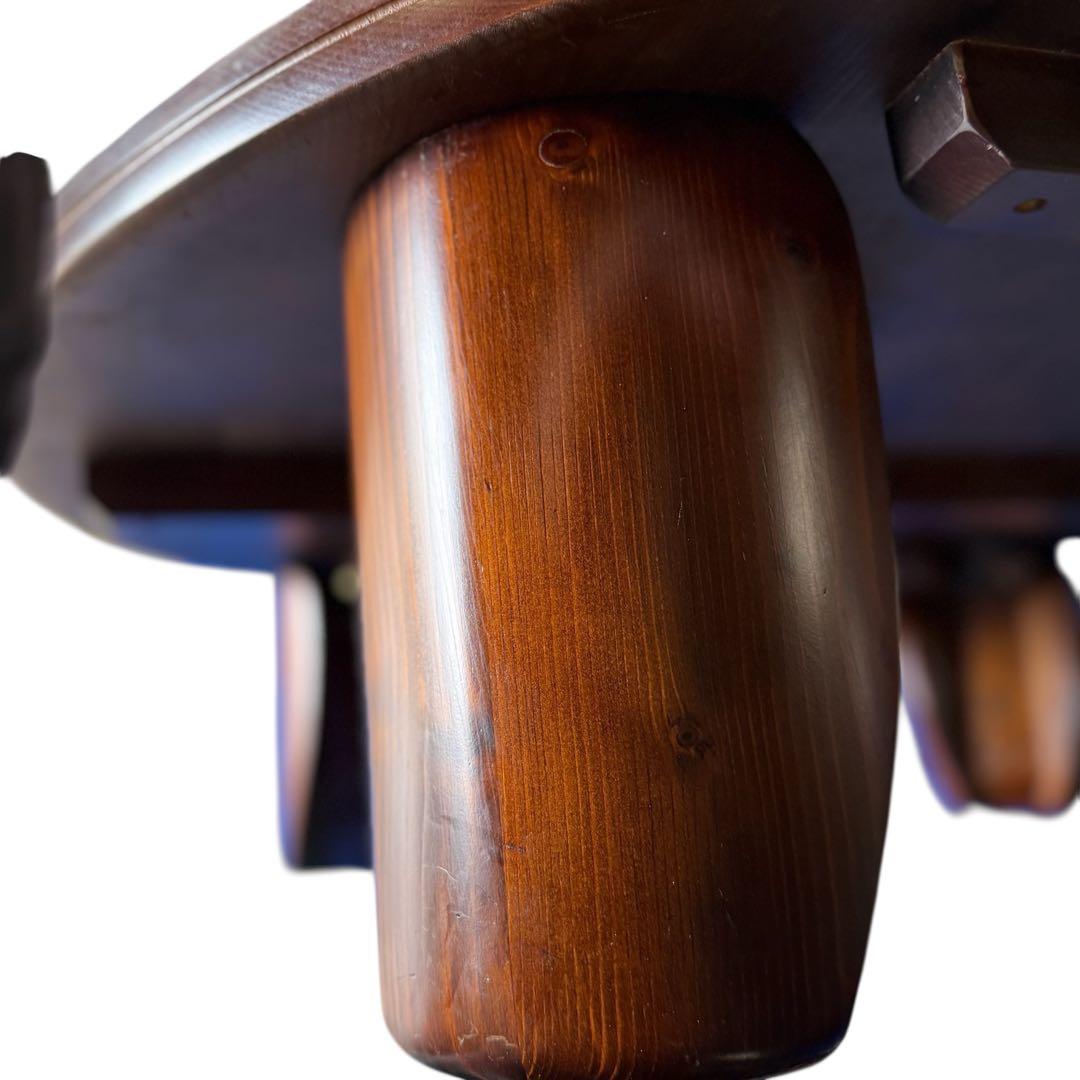 HR845 木目が素敵なレトロ　円卓　ちゃぶ台　125cm　シャビーシック