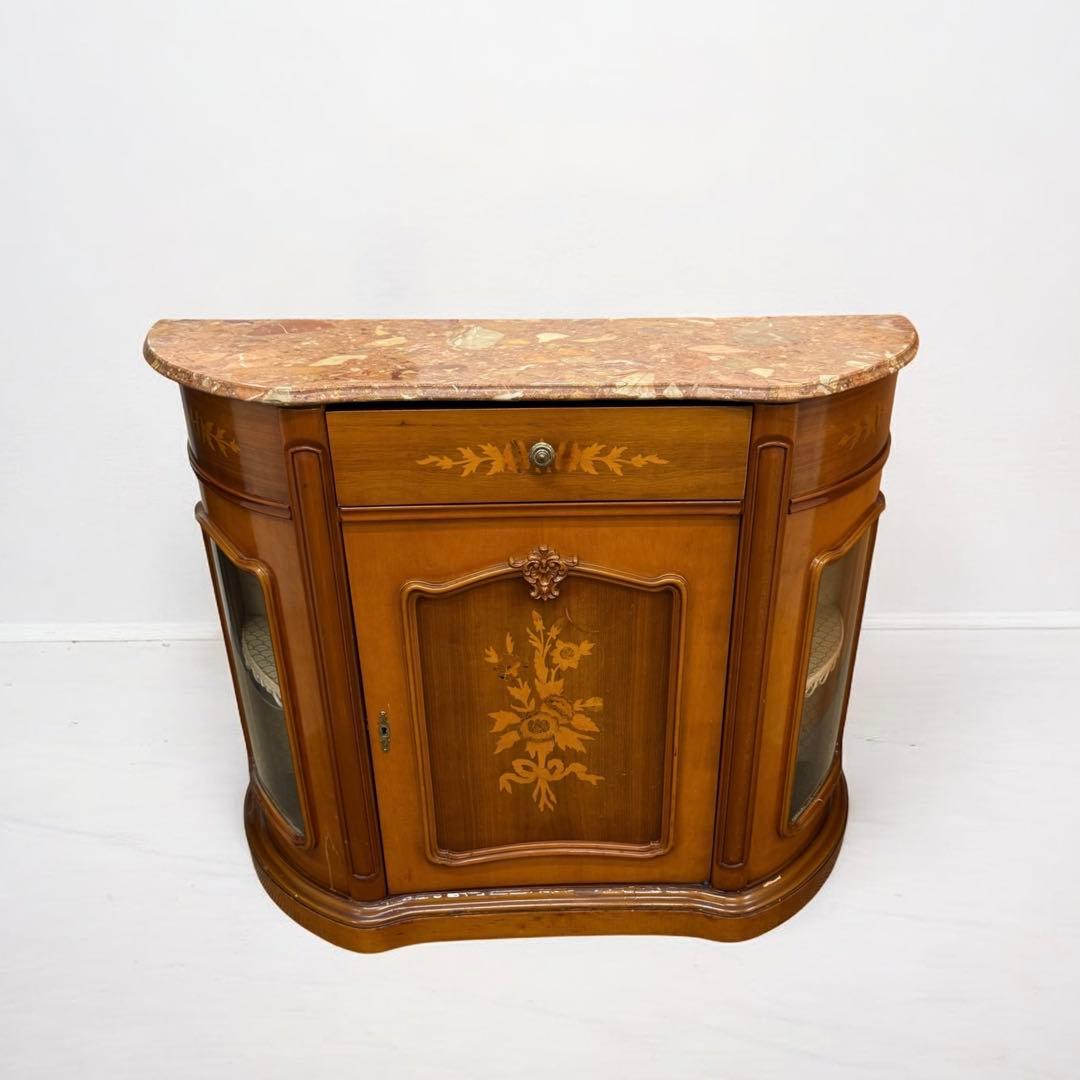 FP PASI　イタリア　アンティーク　サイドボード　キャビネット　象嵌　大理石