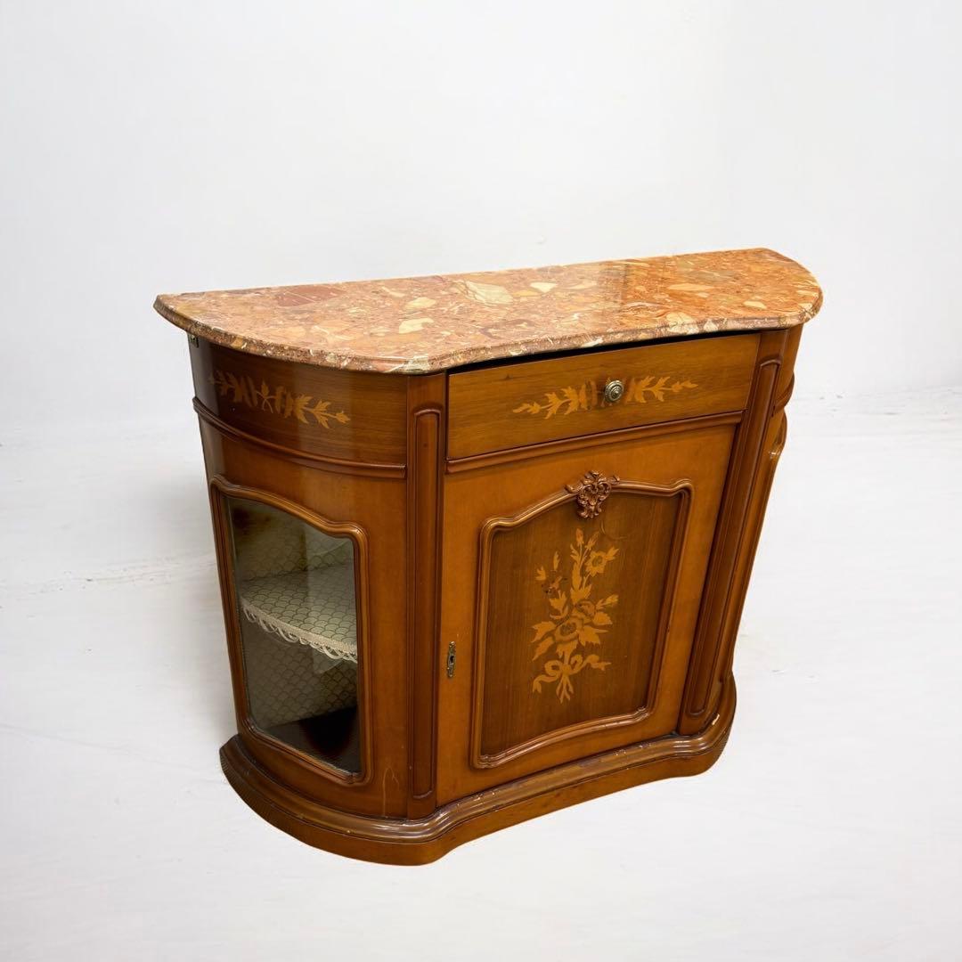 FP PASI　イタリア　アンティーク　サイドボード　キャビネット　象嵌　大理石