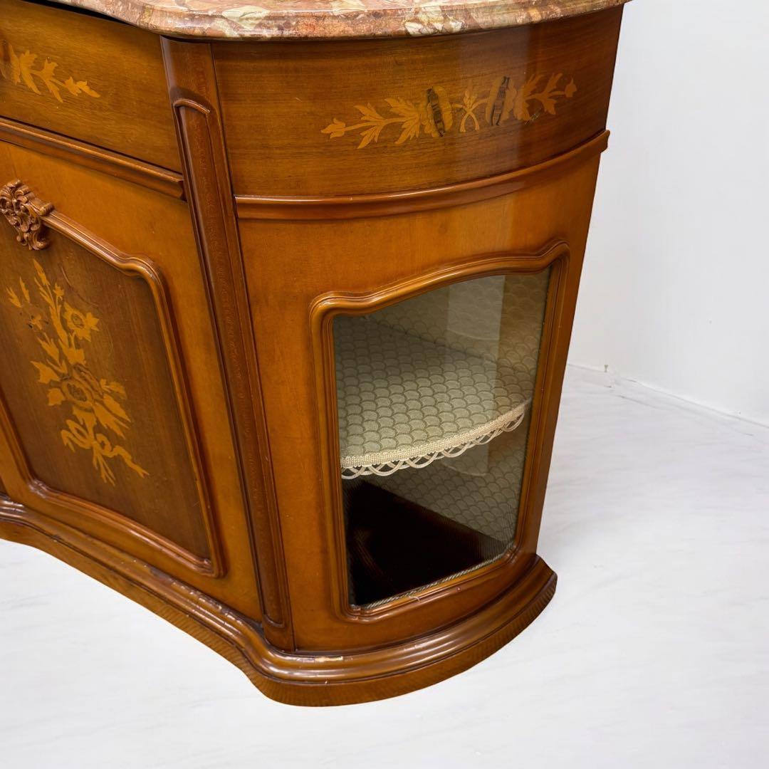 FP PASI　イタリア　アンティーク　サイドボード　キャビネット　象嵌　大理石