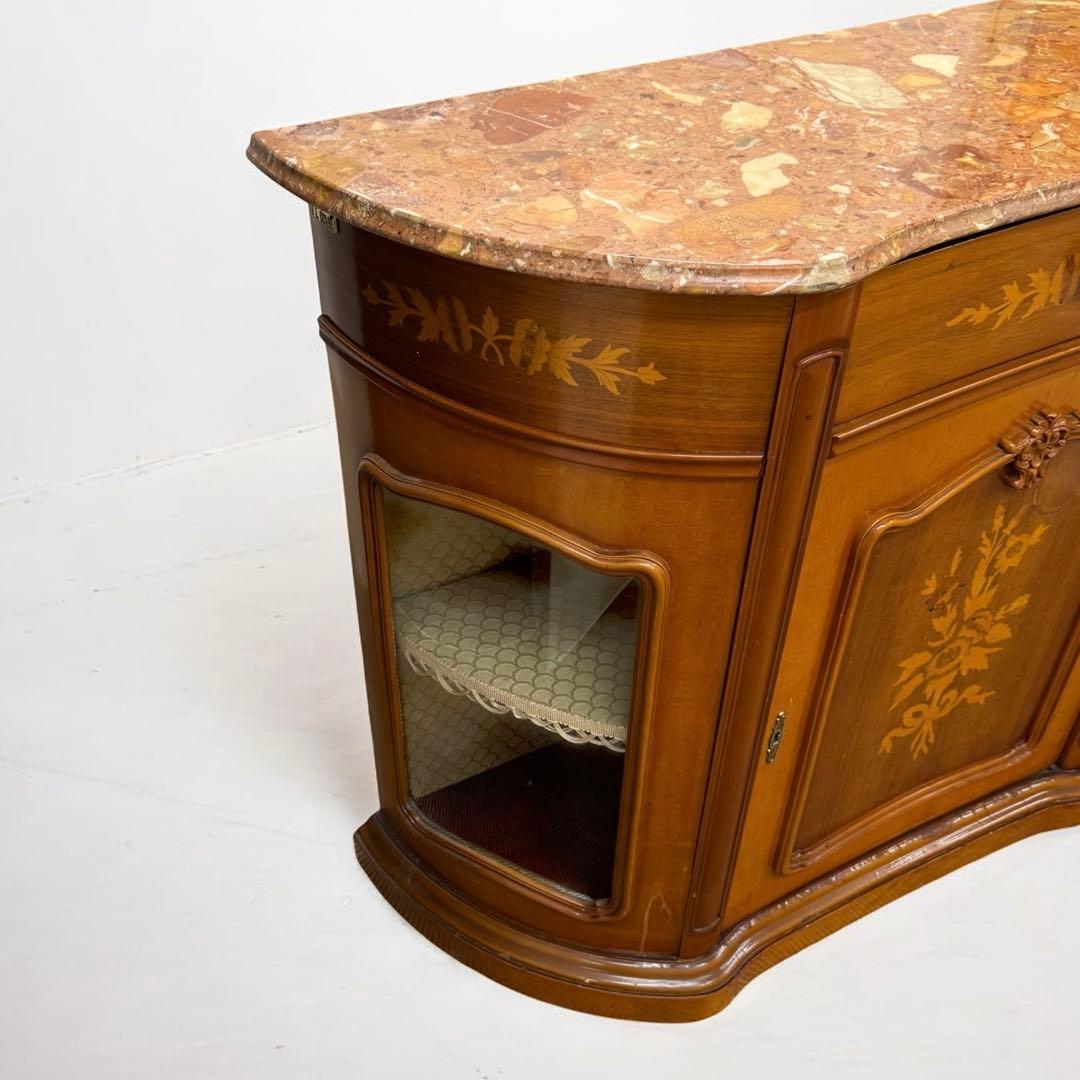 FP PASI　イタリア　アンティーク　サイドボード　キャビネット　象嵌　大理石