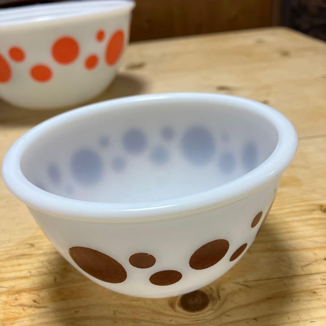 レア品　ヘーゼルアトラス　ミキシングボウルドット入れ子　ボウルセット