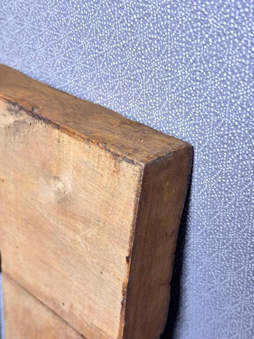 アンティーク　ウォールミラー　天然木　壁鏡　木枠　ヴィンテージ　編み込み