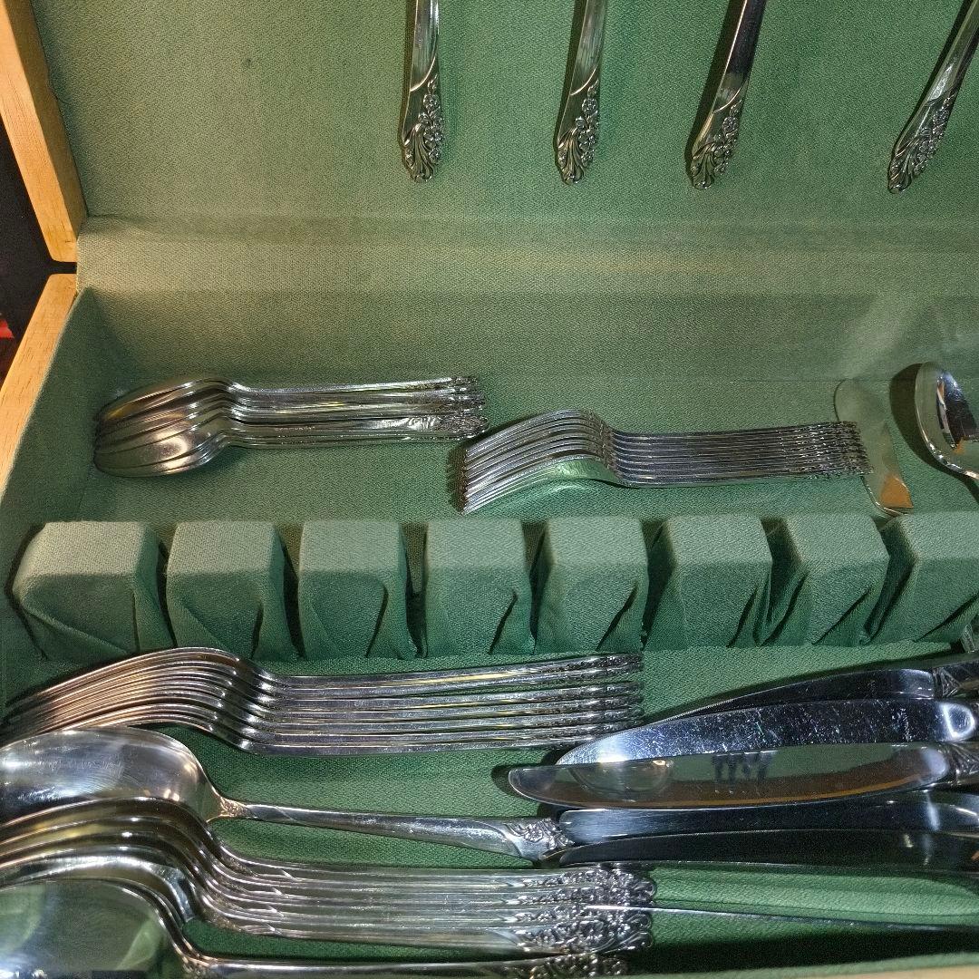 アメリカ骨董 コミュニティ シルバーカトラリーボックス付 全45点 1940年代