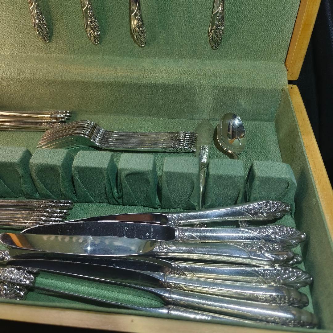 アメリカ骨董 コミュニティ シルバーカトラリーボックス付 全45点 1940年代