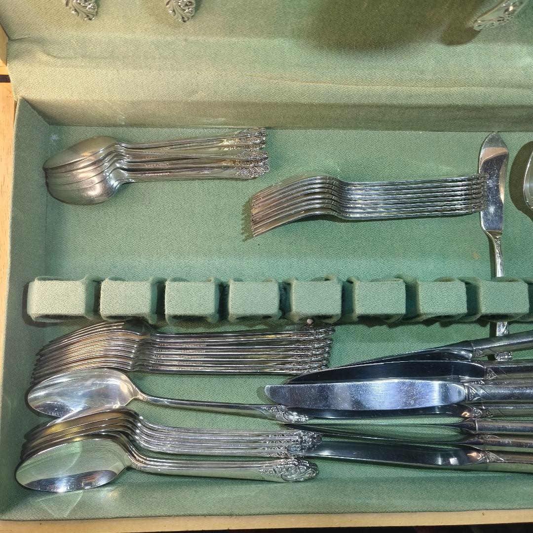 アメリカ骨董 コミュニティ シルバーカトラリーボックス付 全45点 1940年代