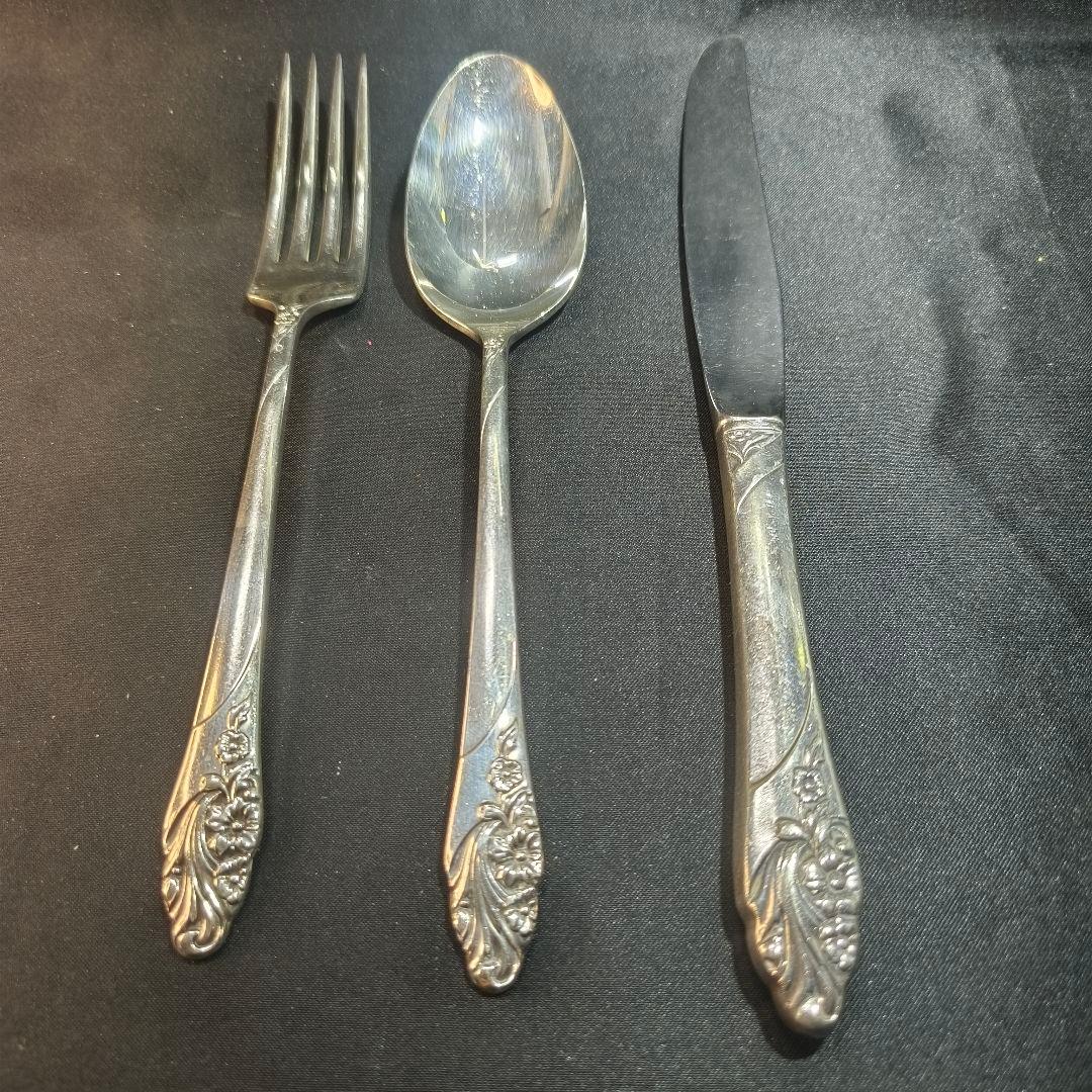 アメリカ骨董 コミュニティ シルバーカトラリーボックス付 全45点 1940年代