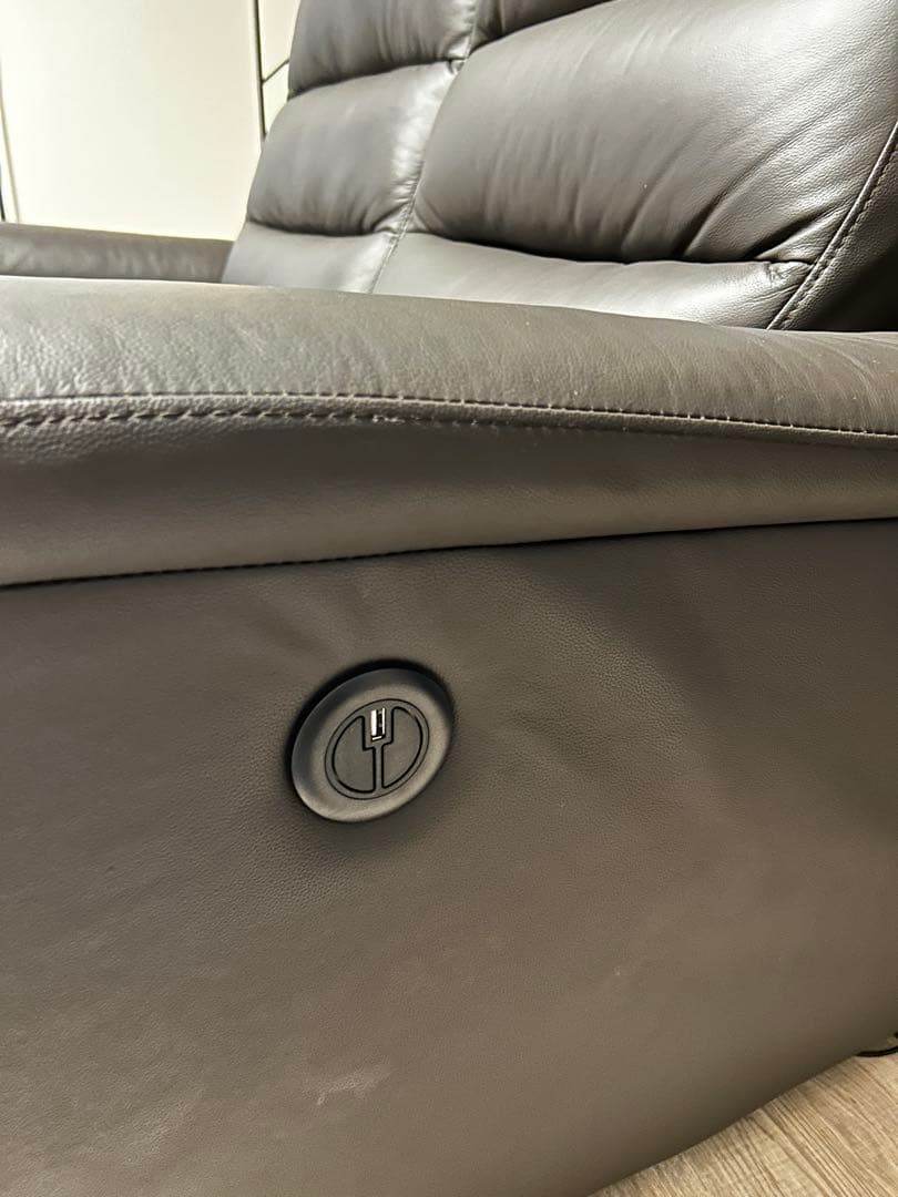 ニトリ　2人掛け　電動リクライニングソファ　Nビリーバ2革DBR ダークブラウン